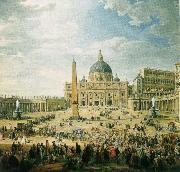 wolfgang amadeus mozart the square in front of st peter s basilica in rome painting